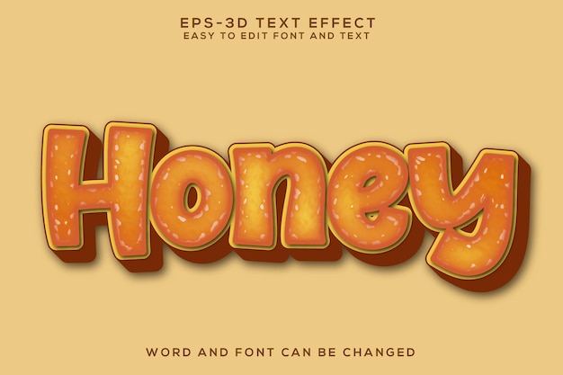 Honey 3d colorful 3d text