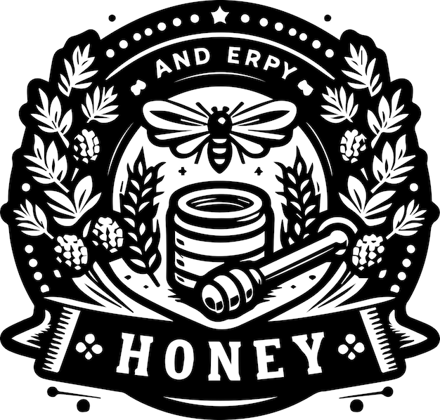 Honey and apiary retro vintage logo template design