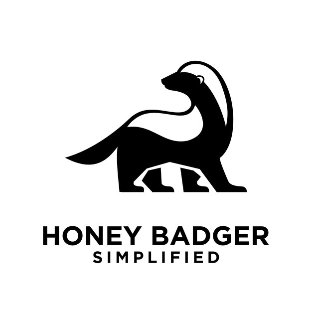 Vector honey badger logo icon design vector image