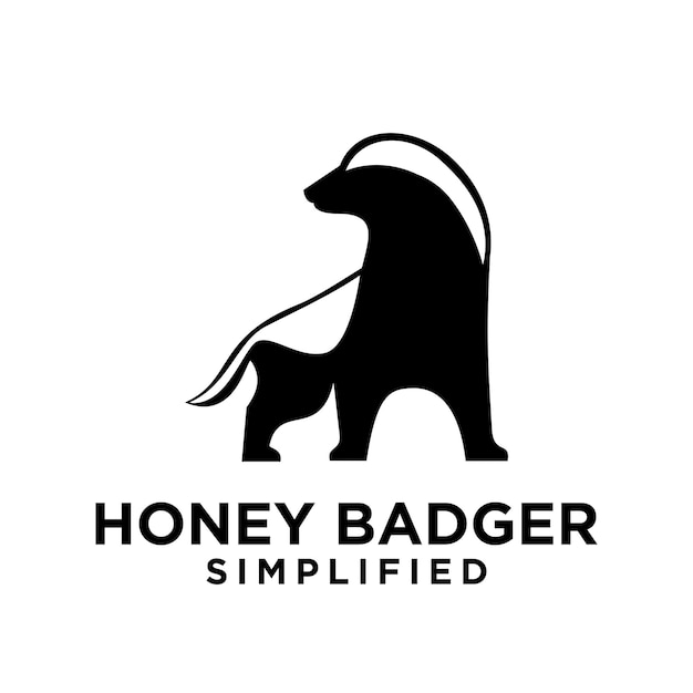 Vector honey badger logo icon design vector image