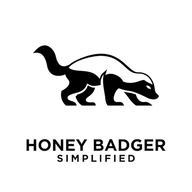 Vector honey badger logo icon design vector image