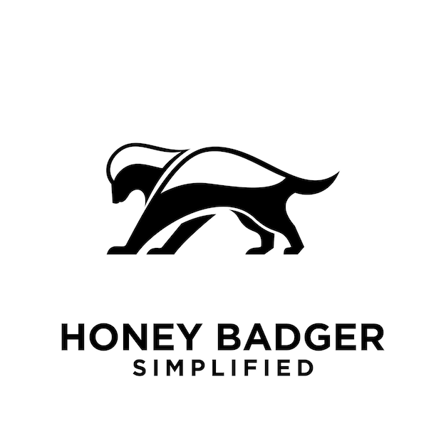 Vector honey badger logo icon design vector image