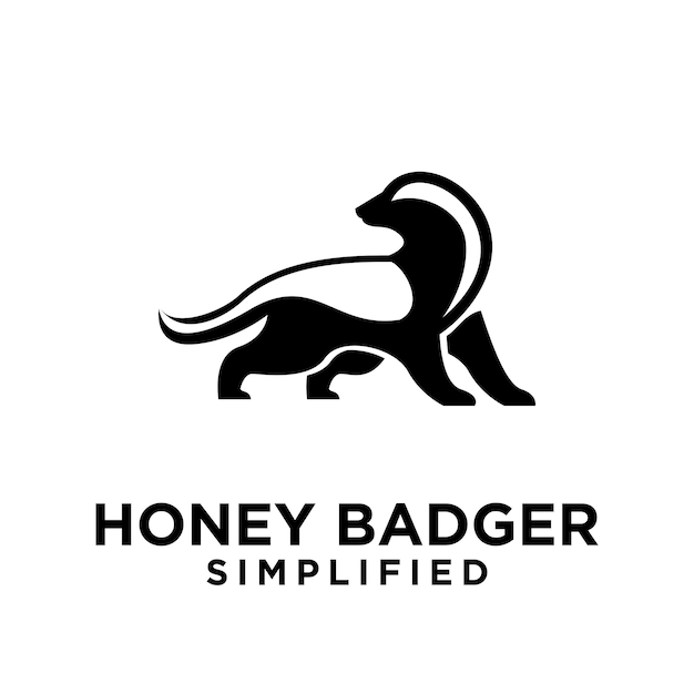 Vector honey badger logo icon design vector image