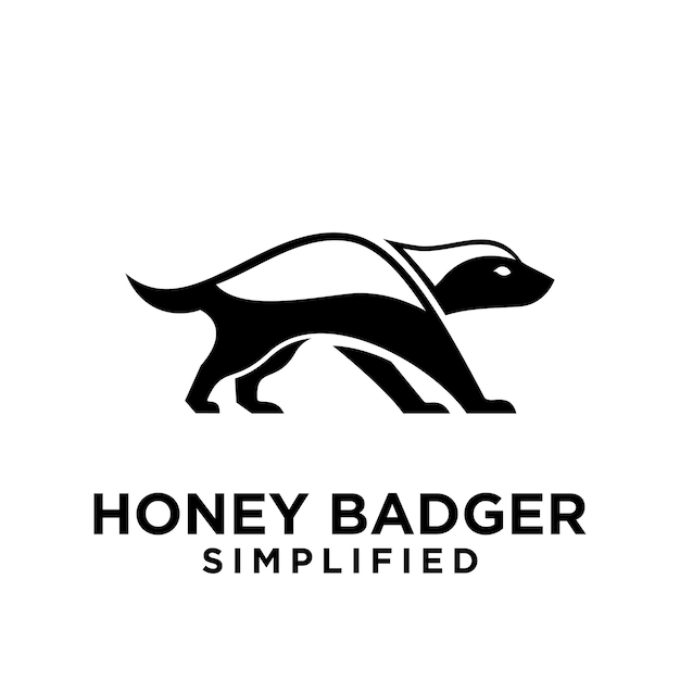 Vector honey badger logo icon design vector image