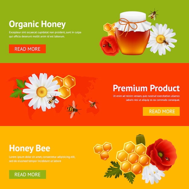 Honey banner template set