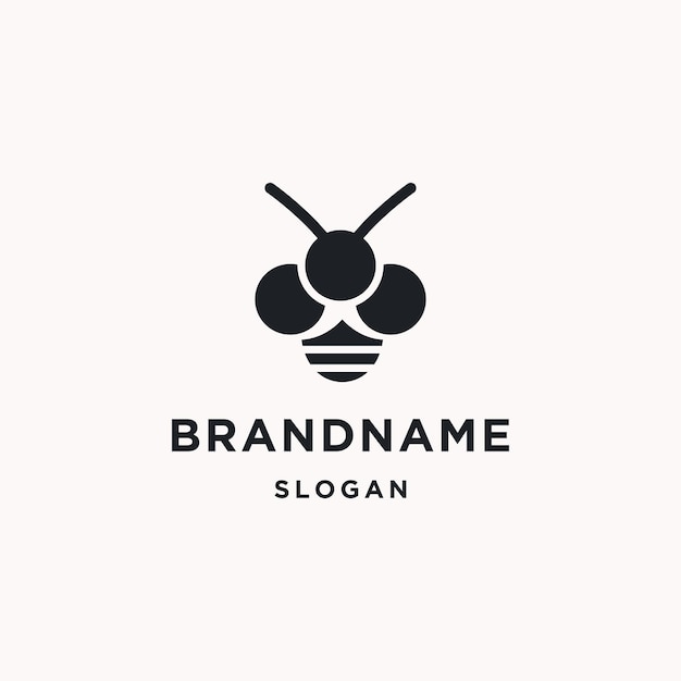 Honey bee abstract logo icon flat design template