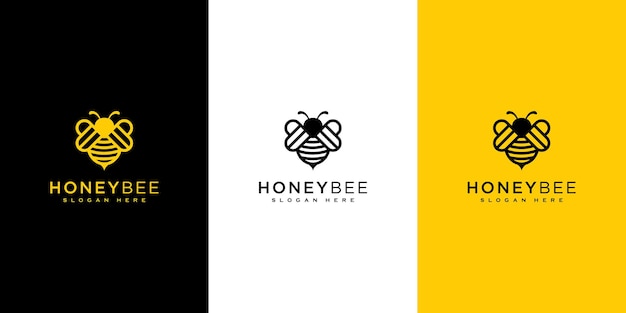 Honey Bee animals logo vector design