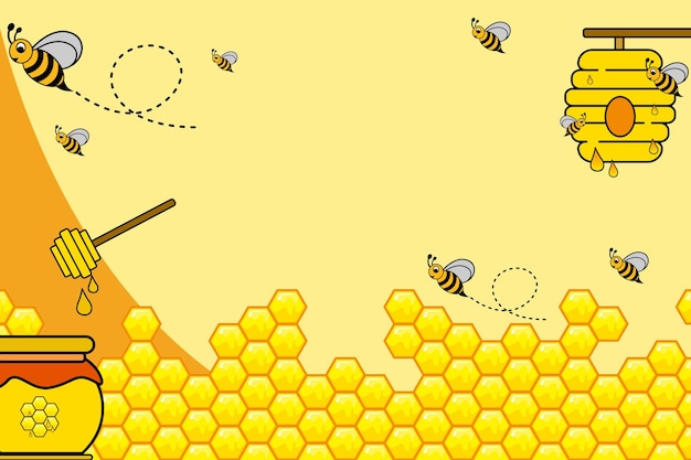 honey and bee background 11