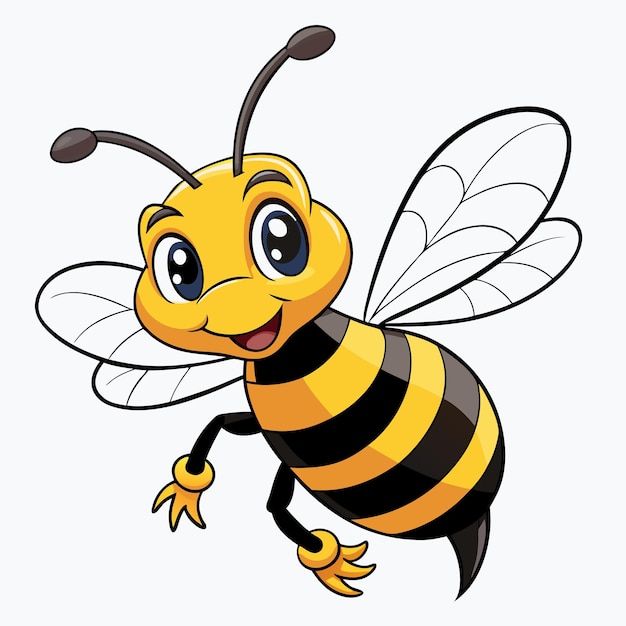 Vector honey bee cartoon clip art vector illustration design