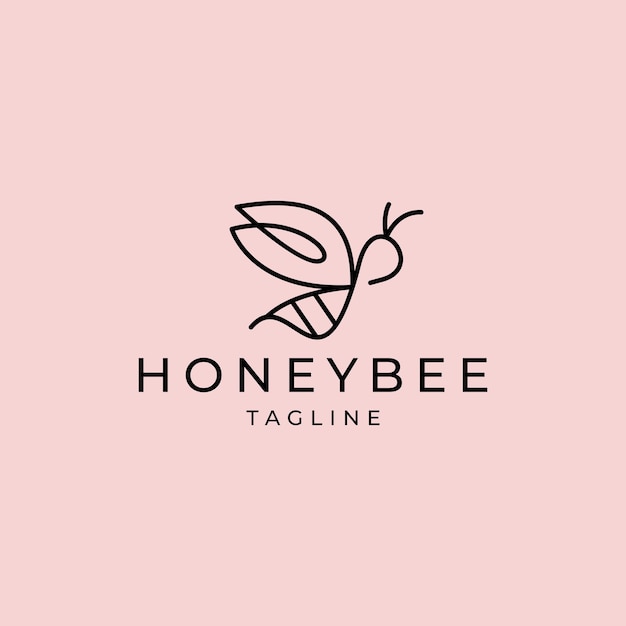 Honey bee logo design icon template