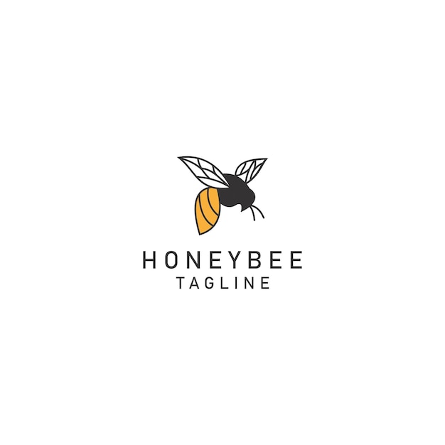 Honey bee logo design icon template