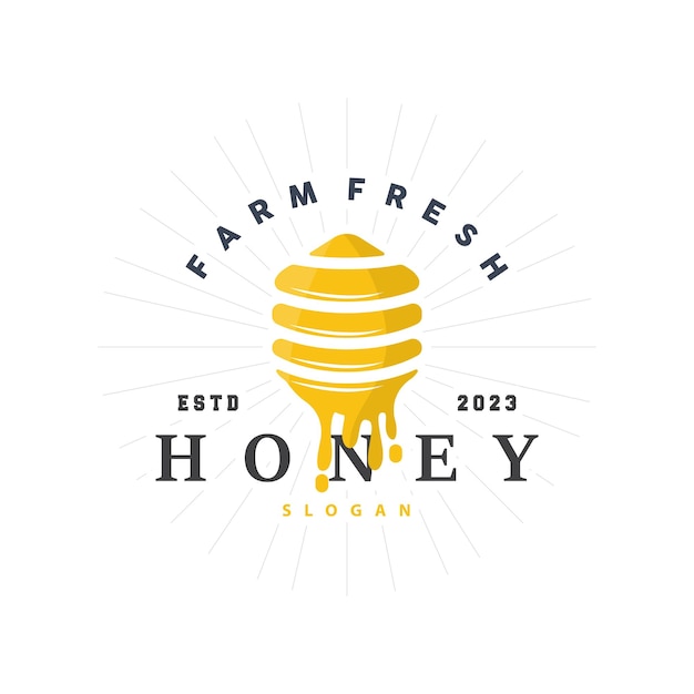 Honey Bee Logo Design Insect Vector Illustration Template