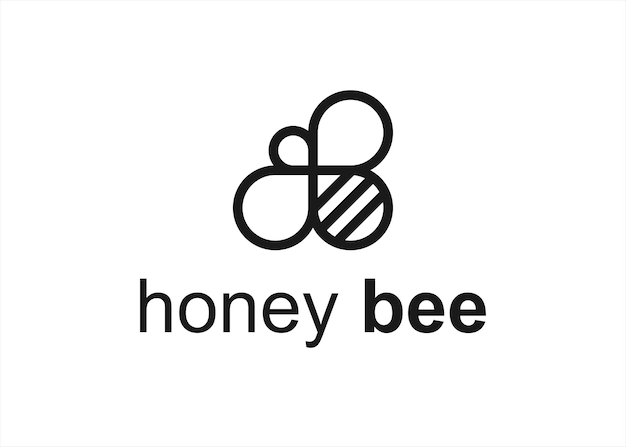 honey bee logo design vector illustration