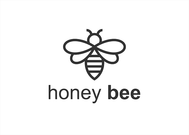 honey bee logo design vector illustration