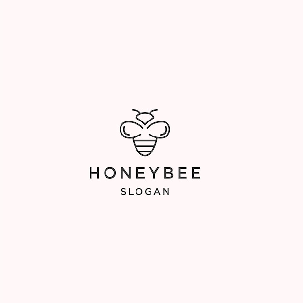 Honey bee logo icon design template vector illustration