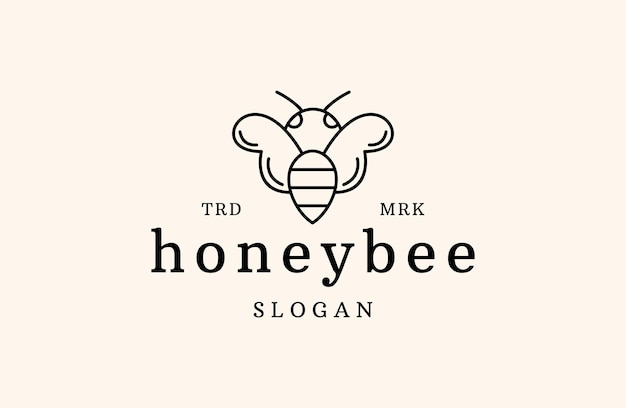 Honey bee logo icon design template vector illustration