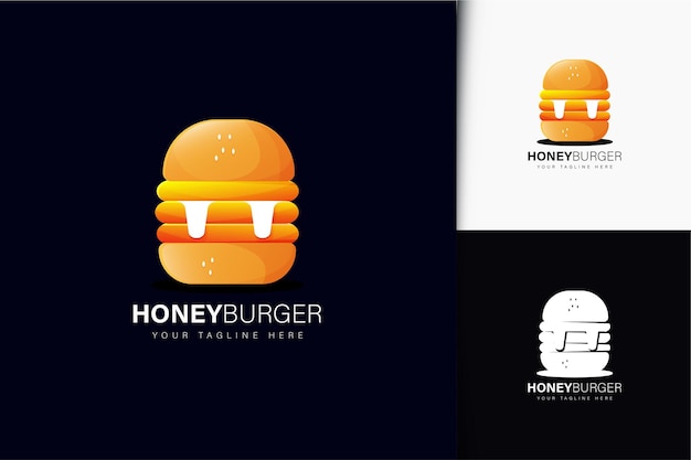 Honey burger logo design with gradient