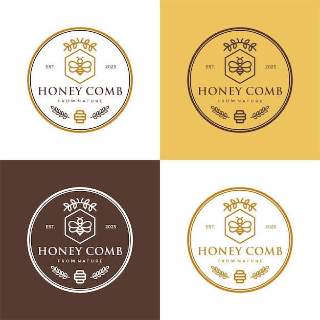 Honey Comb From Nature Logo Design Template