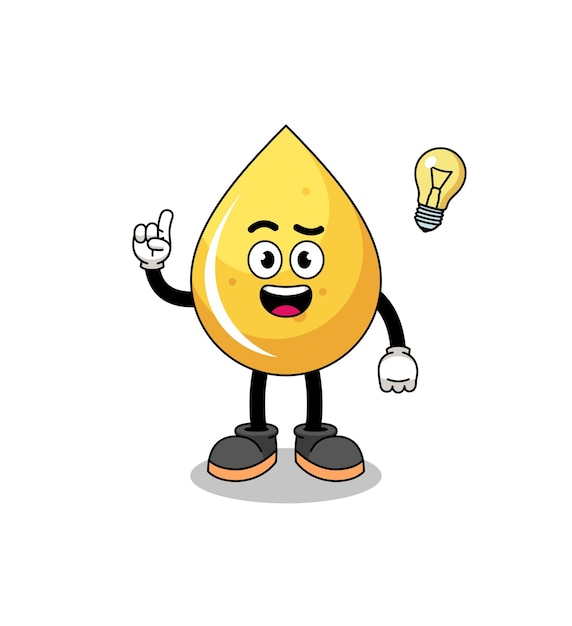 Honey drop cartoon with get an idea pose