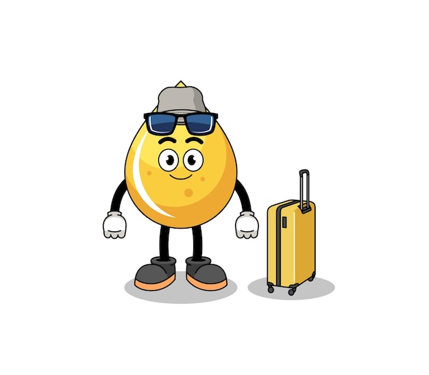 Honey drop mascot doing vacation