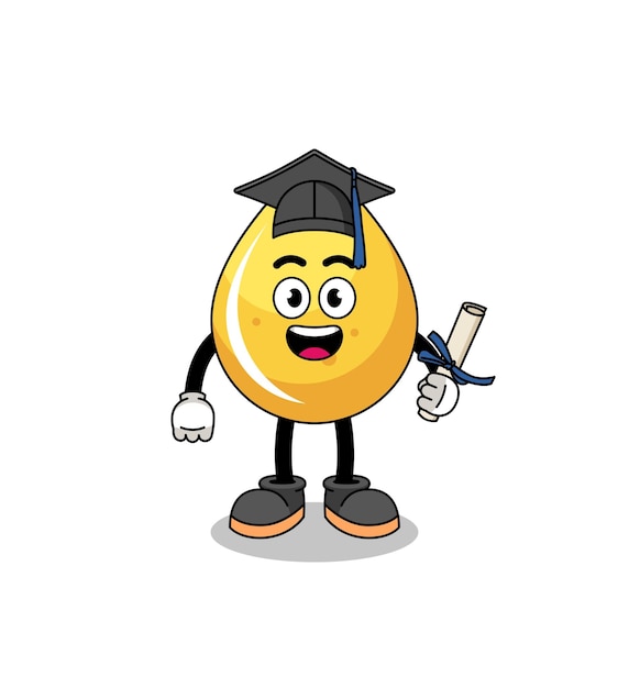 Honey drop mascot with graduation pose