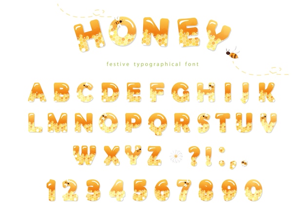 Honey font design.