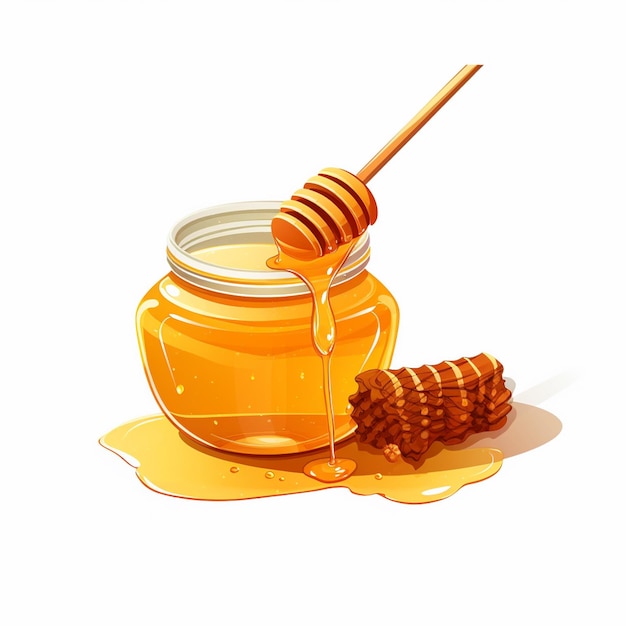 honey food vector bee healthy organic sweet natural nature yellow honeycomb liquid illus