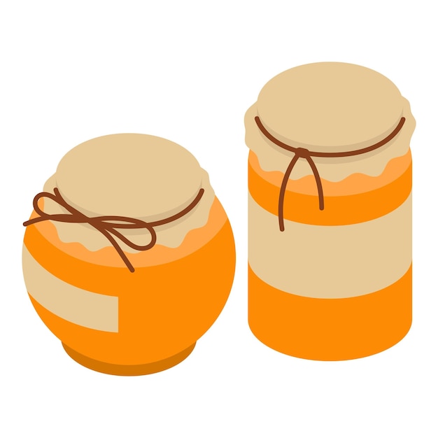 Honey jar icon Isometric illustration of honey jar vector icon for web