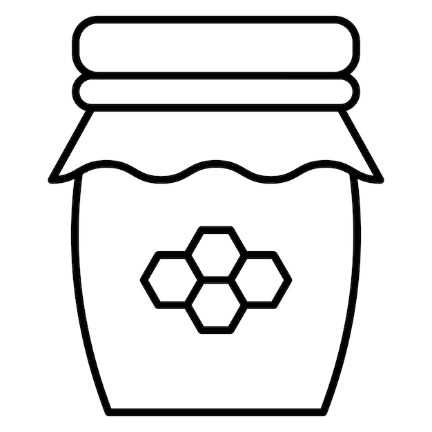 Honey Jar Vector Illustration Style