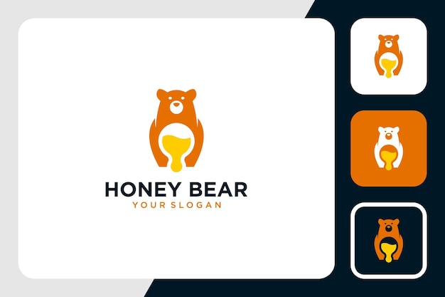 honey logo design with bear inspiration