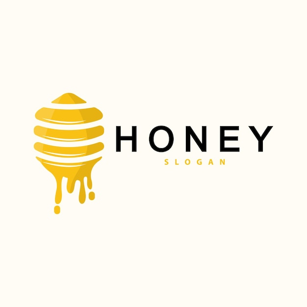 Honey Logo Honey Bee Animal Vector Livestock Design Simple Minimalist Icon Symbol Illustration