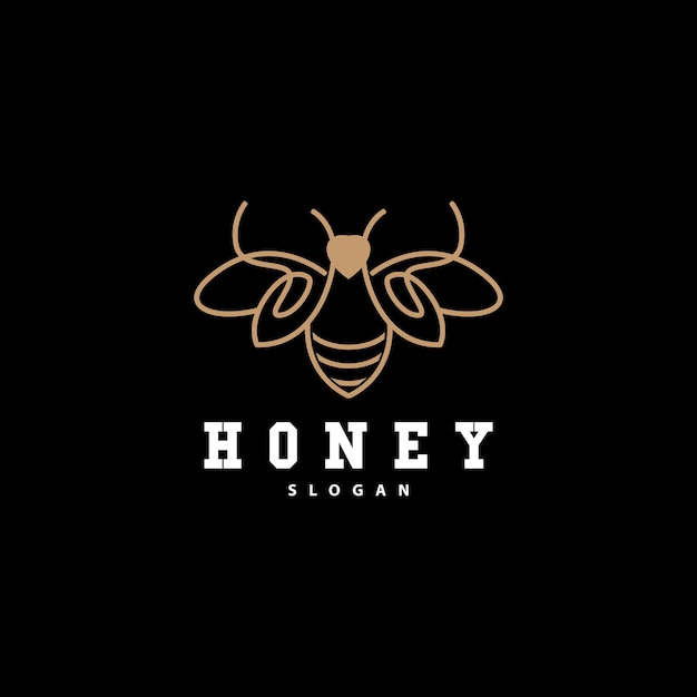 Honey Logo Honey Bee Animal Vector Livestock Design Simple Minimalist Icon Symbol Illustration