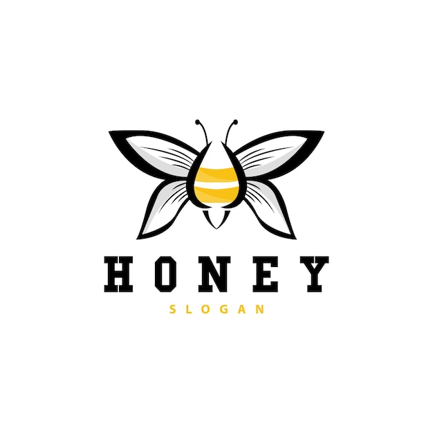 Honey Logo Honey Bee Animal Vector Livestock Design Simple Minimalist Icon Symbol Illustration