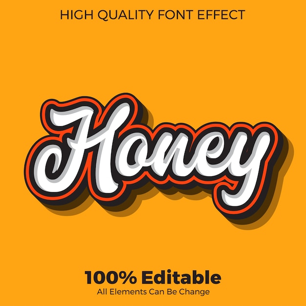 honey script text style editable font effect