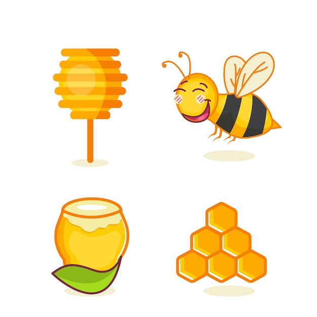 Honey Set Honeycombs Bee Honey Glass