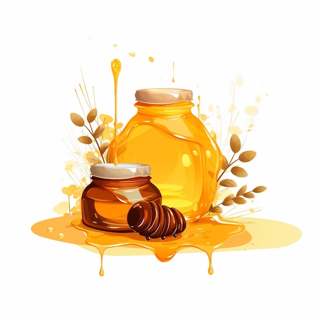 honey vector food bee organic healthy sweet illustration liquid honeycomb natural nature