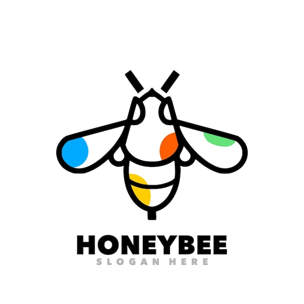 Honeybee line simple logo design