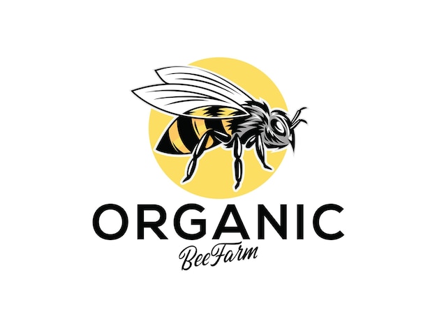 Honeybee Logo illustration best for label design Premium Vector