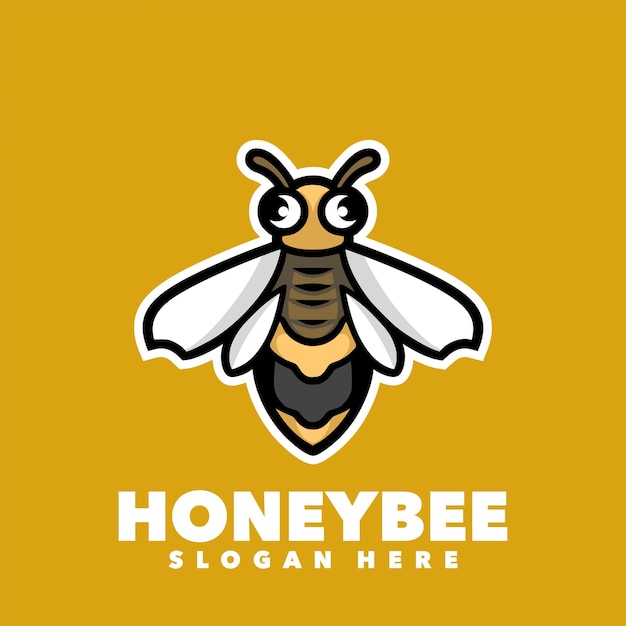 Honeybee simple mascot design logo