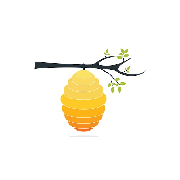 Honeycomb Hive Logo Vector Design. Honey icon flat vector illustration for logo, web, app, UI.