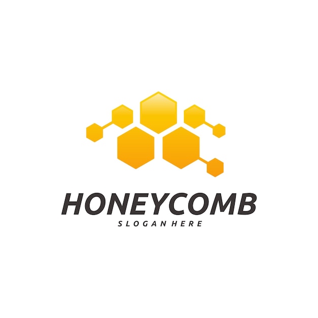 Honeycomb logo template Honey Tech logo symbol vector