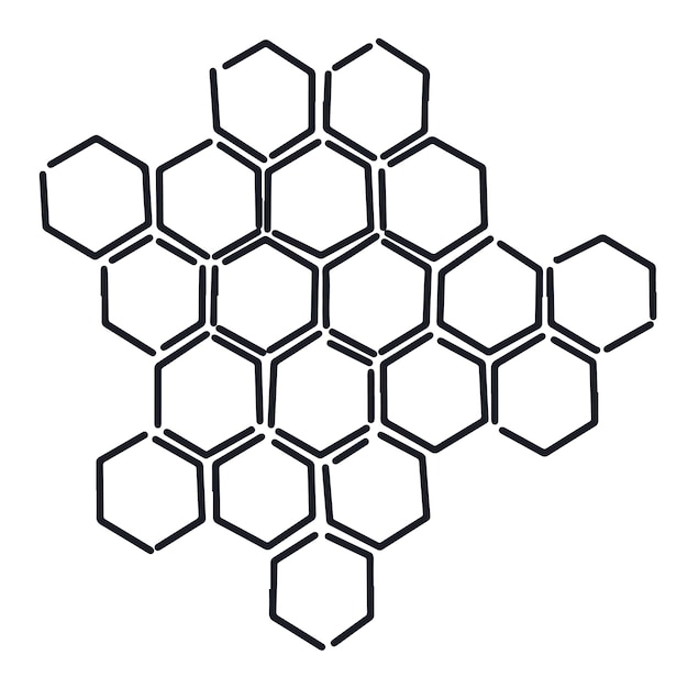 Honeycomb propolis doodle sketch. Honey comb. Cell comb structure. Hand drawn honey. Natural organic