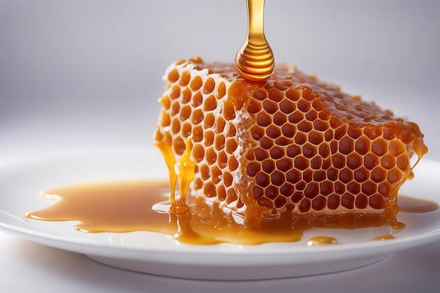 Vector a honeycomb that has honey dripping from it