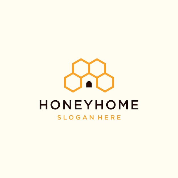 Honeycomb with House Home Logo Design Inspiration