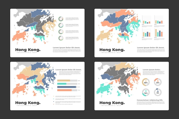 Hong kong map infographic