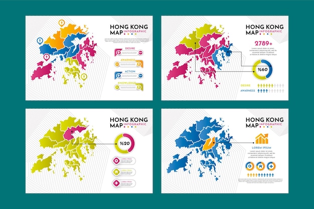 Hong kong map infographics