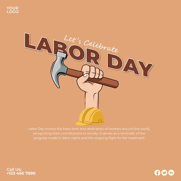 Honoring the Spirit of Labor Day Labor Day Post Design Vector EPS