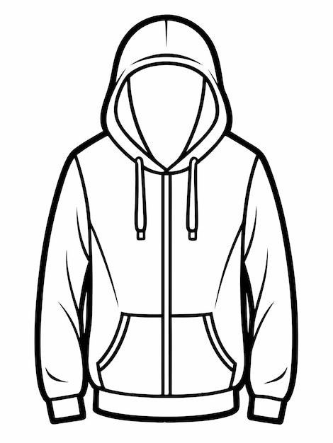 Hoodie colouring book pages for children and adults with vector design