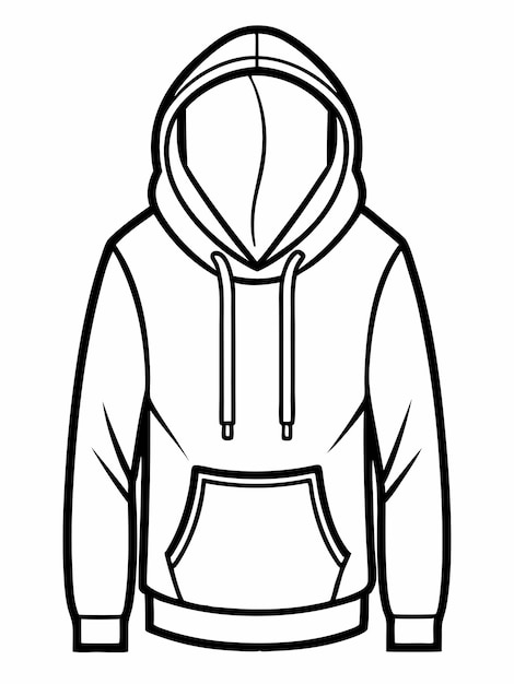 Vector hoodie colouring book pages for children and adults with vector design