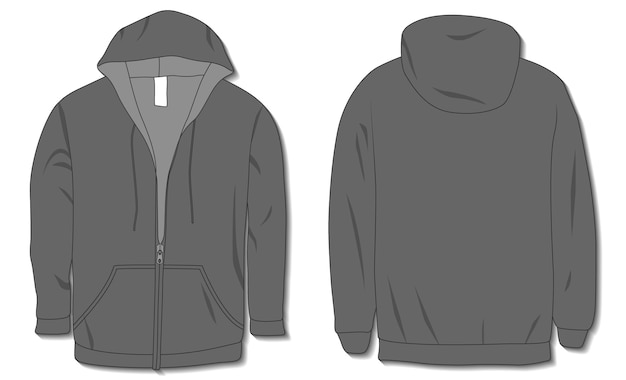 Hoodie jacket with zipper Mockup template